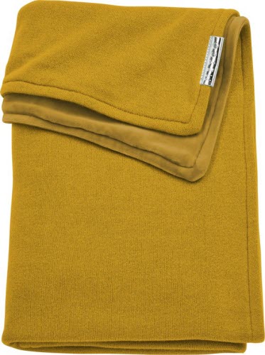 Veroorloven Vervagen stortbui Wiegdeken Velvet Knit meyco oker geel - 75x100 - gebreid / velours babydeken